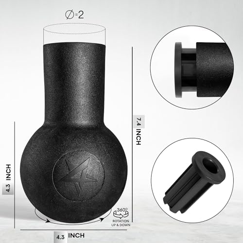 Yes4All Single Arm Landmine Handle for 2-inch Olympic Barbell - Anti Slip Handle (2.87), Black Single Landmine Handle