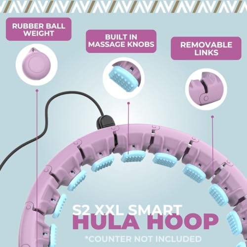 Swiss Activa+ S2 XXL Smart Hula Hoop Adult - Up to 47in for Plus Size XXL - Won't Fall Off - Weight Loss Hoop for Women - Smart Fitness Hula Hoop with Weight