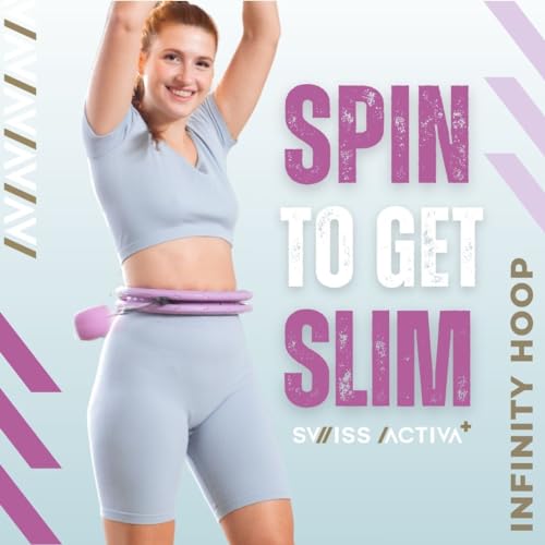 Swiss Activa+ S2 XXL Smart Hula Hoop Adult - Up to 47in for Plus Size XXL - Won't Fall Off - Weight Loss Hoop for Women - Smart Fitness Hula Hoop with Weight