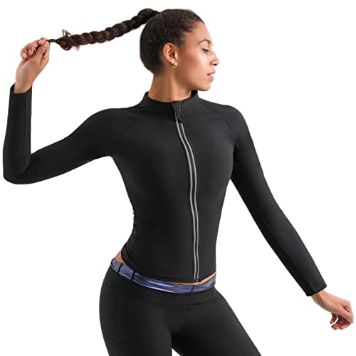 Hot Sweat Sauna Suit Sauna Shirt Body Shaper Slimming Fitness Workout Suit Zipper Short Sleeve