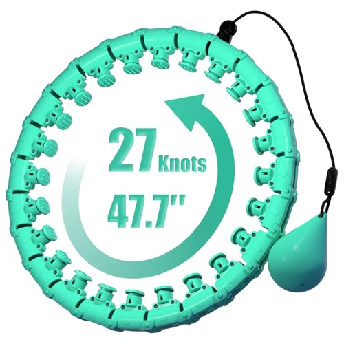ZIBTREK Weighted Infinity Fitness Hoop for Adult Weight Loss, 2 in 1 Smart Fitness Workout Hula Circle Hoops with 27 Detachable Knots, Exercise Fit Hoop Suitable for Women and Beginners