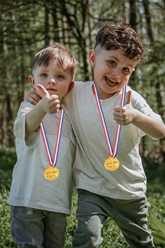 KISEER 40 Pieces Plastic Gold Winner Award Medals Bulk for Sports, Games Competitions, Party Favors and Decorations