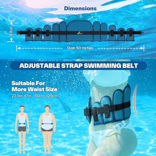 Aqua Belt Water Aerobics Equipment: Sportneer Swimming Pool Exercise Aqua Float Belts Jogger Floatation Buoyancy Belt Aquatic Training Accessories for Adults Youth Fitness Workout Therapy L