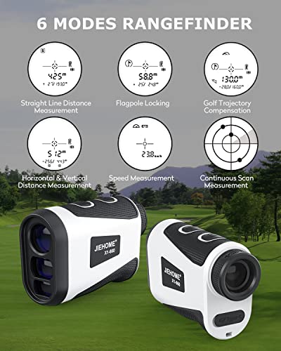 JIEHOME Golf Range Finder X1 660 Yards Rangefinder with Slope Flagpole Lock Vibration 6X Magnification Rechargeable Laser Distance Rangefinder for Golfing Disc Hunting Accessory