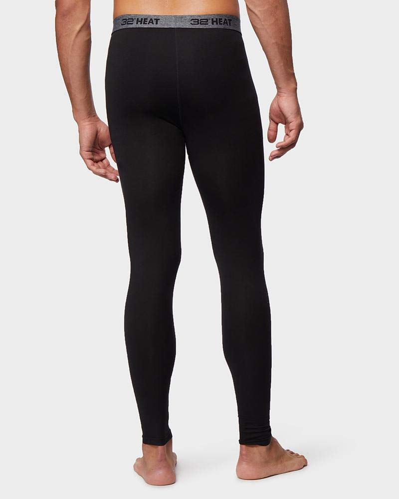 32 Degrees Heat Mens Performance Thermal Lightweight Baselayer Legging Pant, Black, Small