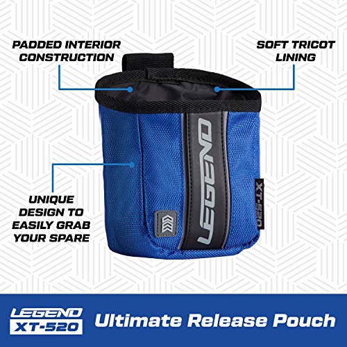 LEGEND - XT520 Quick Release Pouch & Finger Tab Bag (Teal) | Interior Divider for Better Organization & Storage of Release Aids | Attaches to Standard 2" Belt | Quick Drawstring Closure