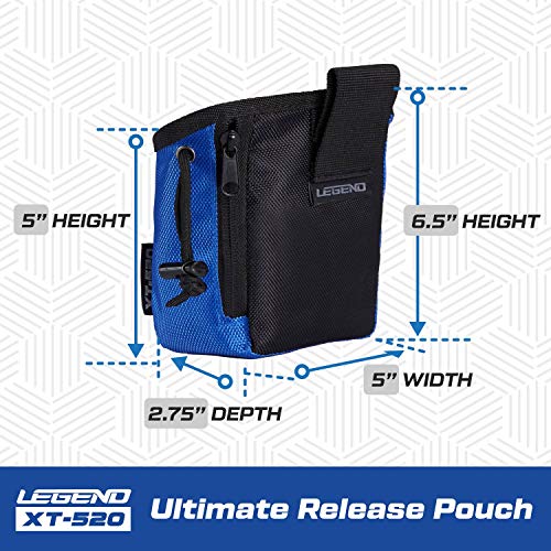 LEGEND - XT520 Quick Release Pouch & Finger Tab Bag (Teal) | Interior Divider for Better Organization & Storage of Release Aids | Attaches to Standard 2" Belt | Quick Drawstring Closure