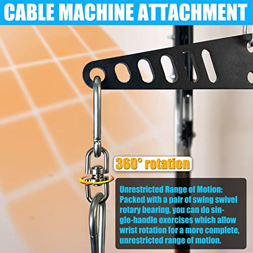 KORIKAHM Multi-Grip LAT Pull Down Bar for Home Gym Fitness, Spreader Plate LAT Pulldown Attachments for Pulley System Cable Machine, Double to Single Cable Attachment Exercise Handle (Mini BAR)