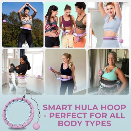 Swiss Activa+ S2 XXL Smart Hula Hoop Adult - Up to 47in for Plus Size XXL - Won't Fall Off - Weight Loss Hoop for Women - Smart Fitness Hula Hoop with Weight