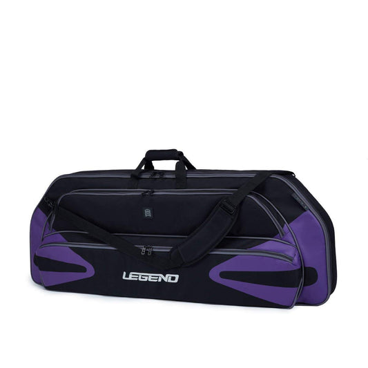 Legend Monstro Professional Soft Compound Bow Case- Travel Archery Case with Shoulder Strap, Foam Padding & Safe Storage for Archery Accessories-37 Arrow Tube Holder Pocket, 44" Interior-Black/Purple