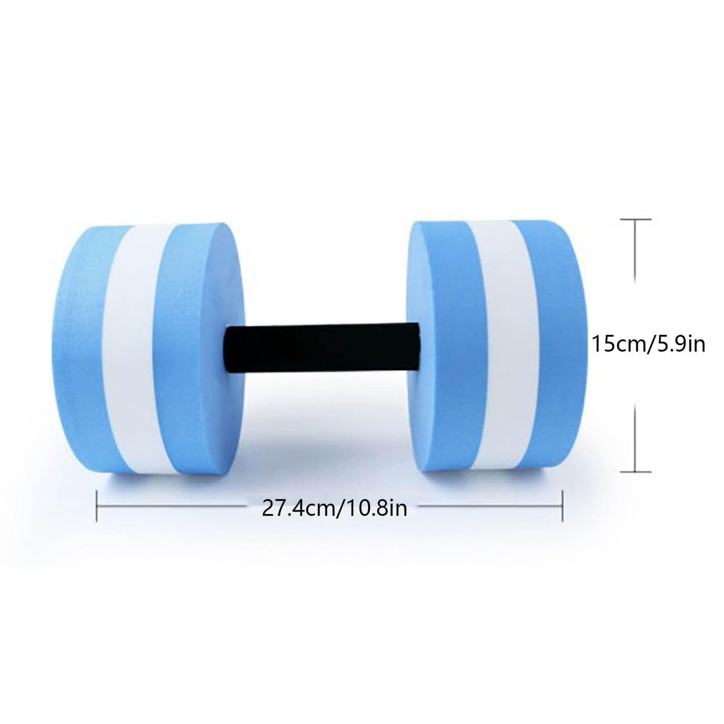Water Dumbbells, Aquatic Exercise Dumbell, Set of 2 Aerobic Water Exercise Foam Dumbbells Pool Resistance for Men Women Weight Loss Water Sports Fitness Tool (blue)