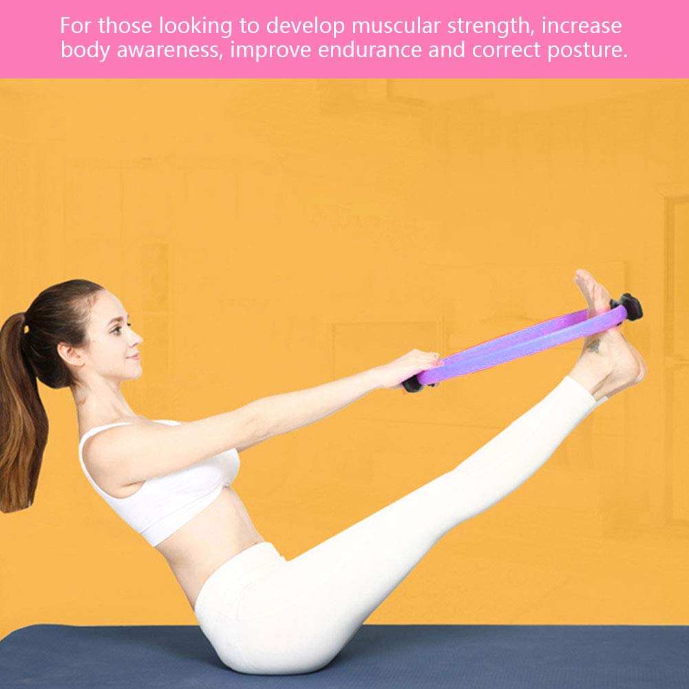 Gavigain Yoga Circle 4 Color Double Grip Yoga Pilates Ring Resistance Circle Portable Fitness Circle for Thigh and Leg Fitness Muscle Lines (Purple)