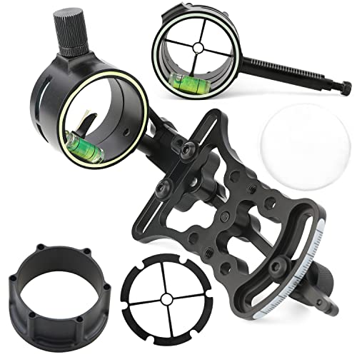 Single Pin Bow Sight Compound Bow Sights with 4X 6X 8X Magnifier Lens 1 Pin Bow Sight Archery Hunting Sighting Suitable for Right Handed Archers (4X Lens Bow Sight)