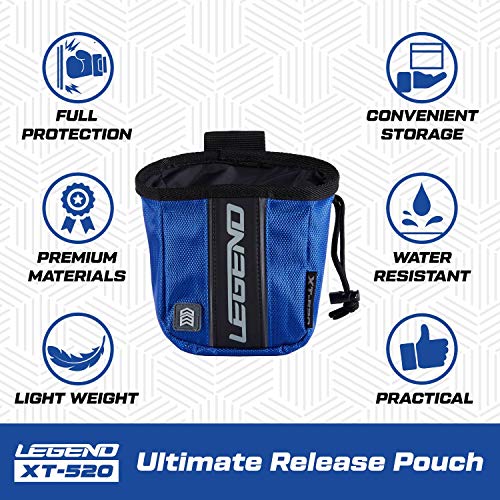 LEGEND - XT520 Quick Release Pouch & Finger Tab Bag (Teal) | Interior Divider for Better Organization & Storage of Release Aids | Attaches to Standard 2" Belt | Quick Drawstring Closure