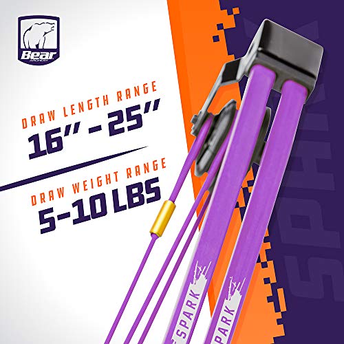 Bear Archery Spark Youth Bow Set, Ambidextrous, Flo Purple