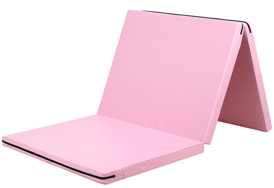KaRaDaStyle Gymnastics Mat 3-Folding Stretch Mats 71"x31"x2" Exercise Muscle Training Children Play Horizontal Bar Mat Yoga Sports Soundproof Home Use (Pink/3-fold)