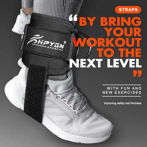 Ankle Cuffs for Cable Machine, Gym Kickback Strap for Glute Leg Workouts, Booty Hip Abductors Exercise, Adjustable Padded Ankle Straps for Cable Machine, Home Gym Attachment for Women & Men