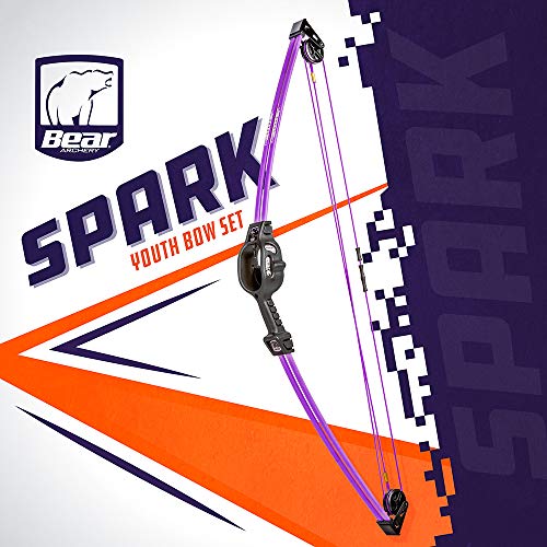 Bear Archery Spark Youth Bow Set, Ambidextrous, Flo Purple
