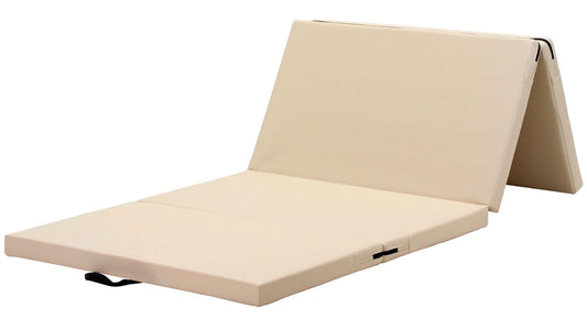 KaRaDaStyle Gymnastics Mat 4-Folding Stretch Mats 71"x31"x2" Exercise Muscle Training Children Play Horizontal Bar Mat Yoga Sports Soundproof Home Use (Beige/4-fold)