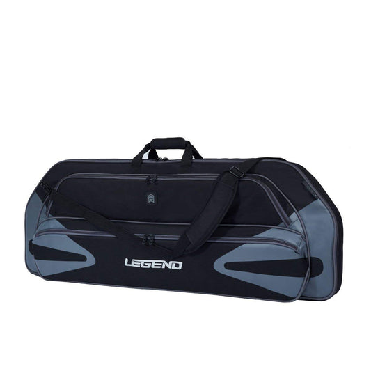 LEGEND Monstro Professional Soft Compound Bow Case - Travel Archery Case with Shoulder Strap, Foam Padding & Safe Storage for Archery Accessories -37" Arrow Tube Holder Pocket, 44" Interior-Black/Grey