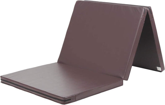 KaRaDaStyle Gymnastics Mat 3-Folding Stretch Mats 71"x31"x2" Exercise Muscle Training Children Play Horizontal Bar Mat Yoga Sports Soundproof Home Use (Brown/3-fold)