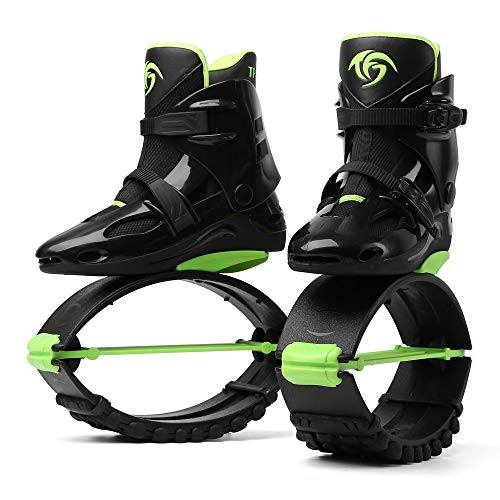 Kangaroo Jump Shoes Gen 2 Series | Bounce Shoes | Exercise & Fitness Boots | Workout Jumps | Women & Men | Adults 120LBS - 300LBS (Green Black, Men's 6-8 145-200LBS)