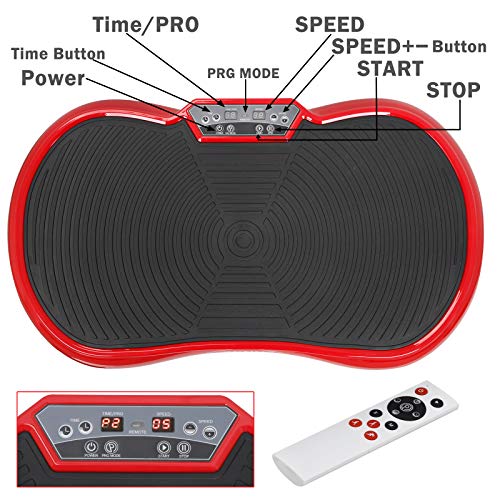 HomGarden Vibration Platform Fitness Vibration Plates Workout Massage Machine w/Bluetooth, 99 Levels Full Body Crazy Exercise Fit Equipment for Weight Loss, Black