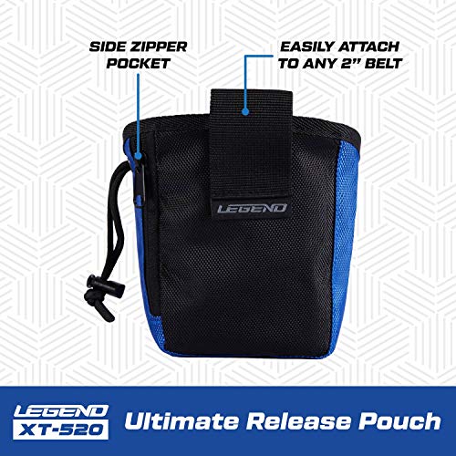 LEGEND - XT520 Quick Release Pouch & Finger Tab Bag (Teal) | Interior Divider for Better Organization & Storage of Release Aids | Attaches to Standard 2" Belt | Quick Drawstring Closure