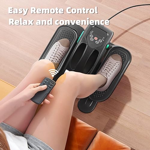 ESL Under Desk Elliptical - Portable Leg Exerciser for Seniors, Compact Seated Elliptical with Remote Control, LCD Display Electric Elliptical Trainers for Home, Blue