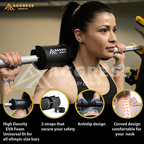 Premium Barbell Pad Set for Hip Thrusts - Squat Pad for Barbell Lunges, Bench Press, with 2 Gym Ankle Straps, Hip Resistance Bands – Gym Accessories for Women with Carry Bag, Towel