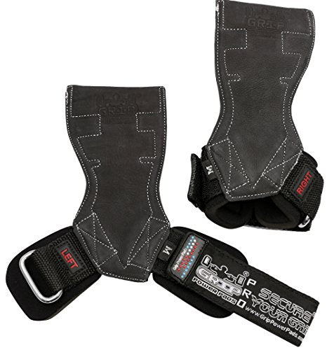 Lifting Grips PRO Weight Gloves Best Heavy Duty Straps Alternative to Power Hooks Deadlifts Adjustable Neoprene Padded Wrist Wrap (Green Rubber, Large 7.50"-8.50" Wrist Size)