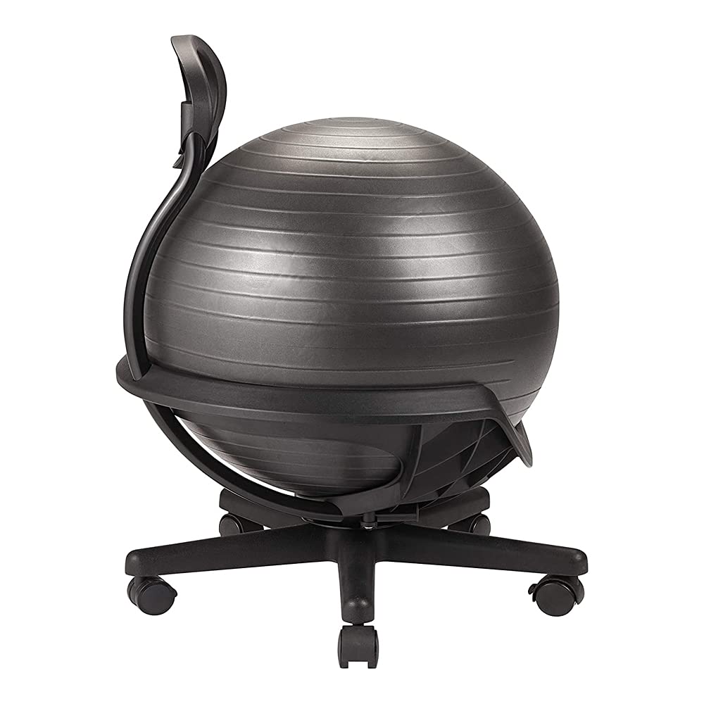 Gaiam Ultimate Balance Ball Chair with Swivel Base - Premium Exercise Stability Yoga Ball Ergonomic Chair for Home and Office Desk - Air Pump, Exercise Guide