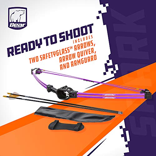 Bear Archery Spark Youth Bow Set, Ambidextrous, Flo Purple