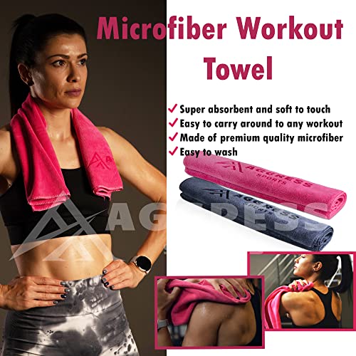 Premium Barbell Pad Set for Hip Thrusts - Squat Pad for Barbell Lunges, Bench Press, with 2 Gym Ankle Straps, Hip Resistance Bands – Gym Accessories for Women with Carry Bag, Towel