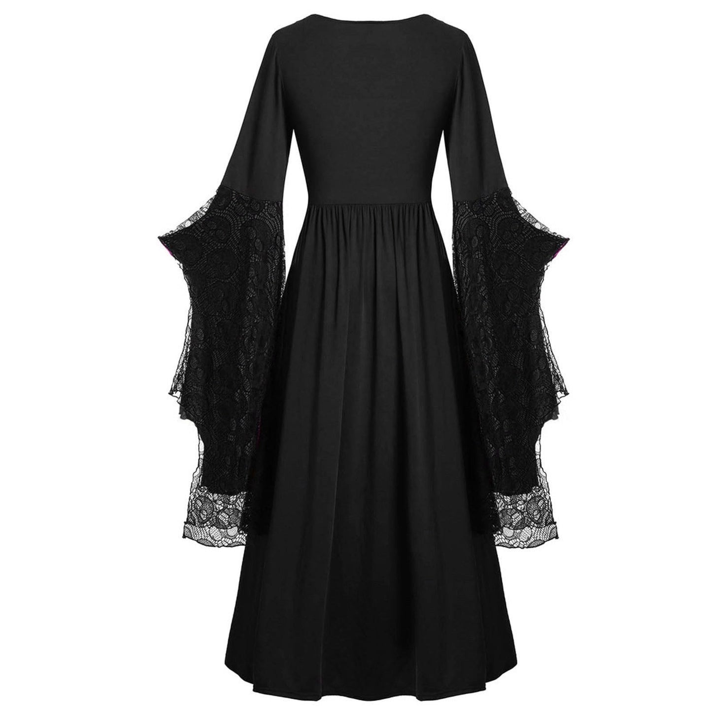Rkwins Renaissance Dress for Women Gothic Vampire Dress Scary Print Maxi Dress Plus Size Witch Dress Medieval Corset Dress