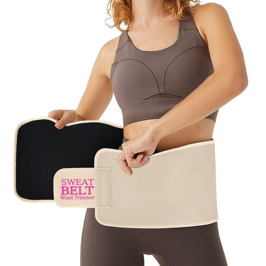 kissleaf Waist Trainer for Women Lower Belly Fat Sweat Band for Stomach Weight Loss get into shape Waist Trainer for Women Working Out Sweat Belts for Weight Loss (Unisex) -Champagne-M