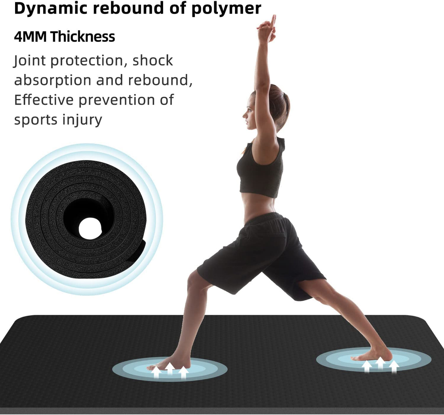 Large Exercise Mat 96" x 32",Large Gym Mat,Exercise Equipment Mat,Treadmill Mat,Exercise Bike Mat,Workout Mats for Home Gym Flooring Rubber Mat Large Yoga Mat Cardio Mat for Weightlifting,Fitness Mat