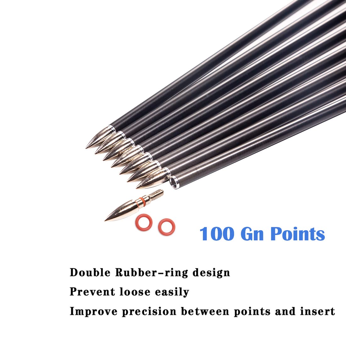 QunYing Archery Carbon Arrow 30 inch 300 340 350 Spine Hunting Arrows for Compound Recurve Bow 12PCS Spine 300