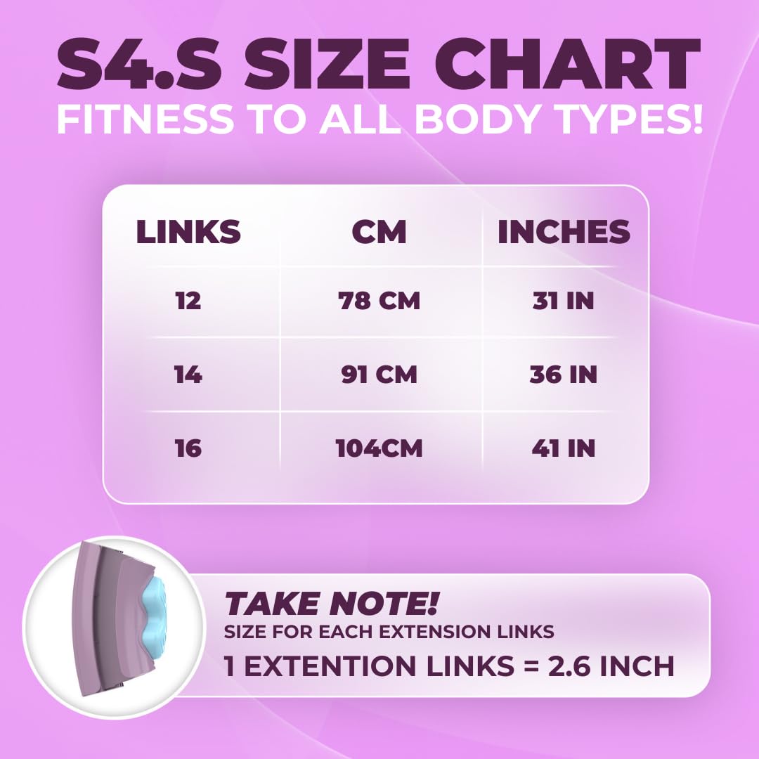 Swiss Activa+ S5.S Silent Weight Loss Hula Hoop with Counter -Waist Size 22-44in - Infinity Hoop- Smart Weighted Hula Hoop- Smart Hula Hoop- Weighted Hula Hoops for Women- Weight Hula Hoop
