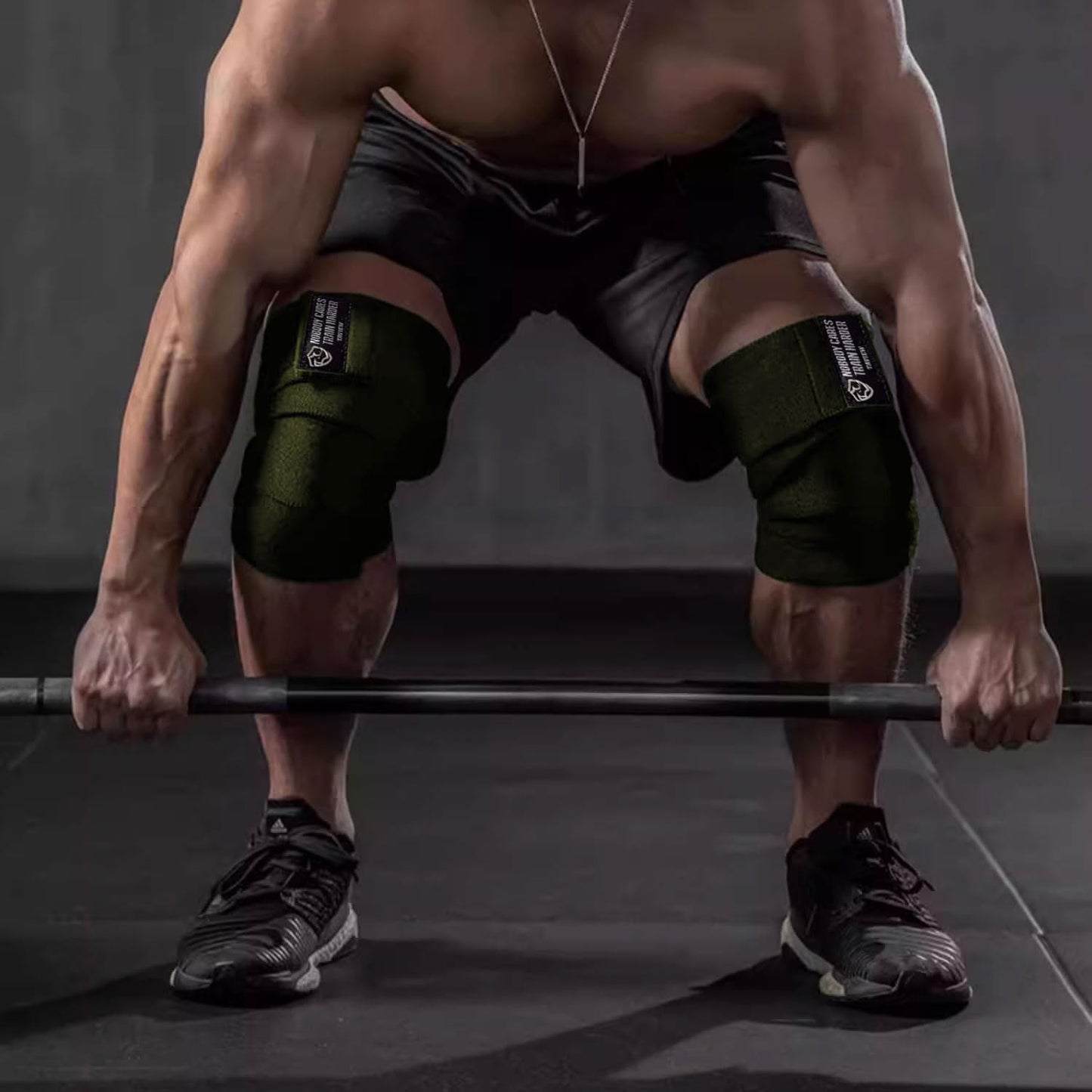 Knee Wraps (1 Pair), Knee Support for Squats, Weightlifting, Powerlifting, Leg Press, and Cross Training - Flexible 72 inch for Men & Women