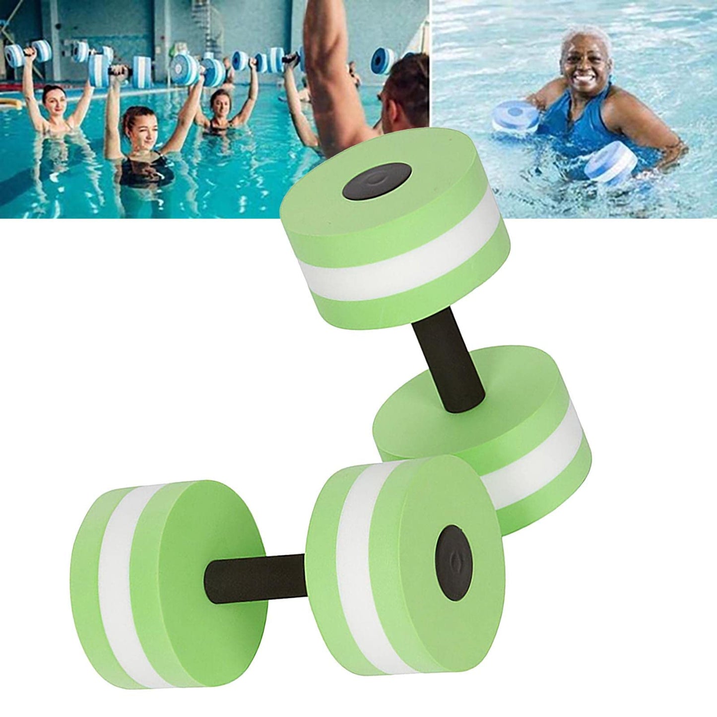 Lagukka Aquatic Dumbbell Set, 2PCS Water Dumbells Pool Resistance Water Fitness Equipment Foam Dumbbell Water Aerobics Fitness