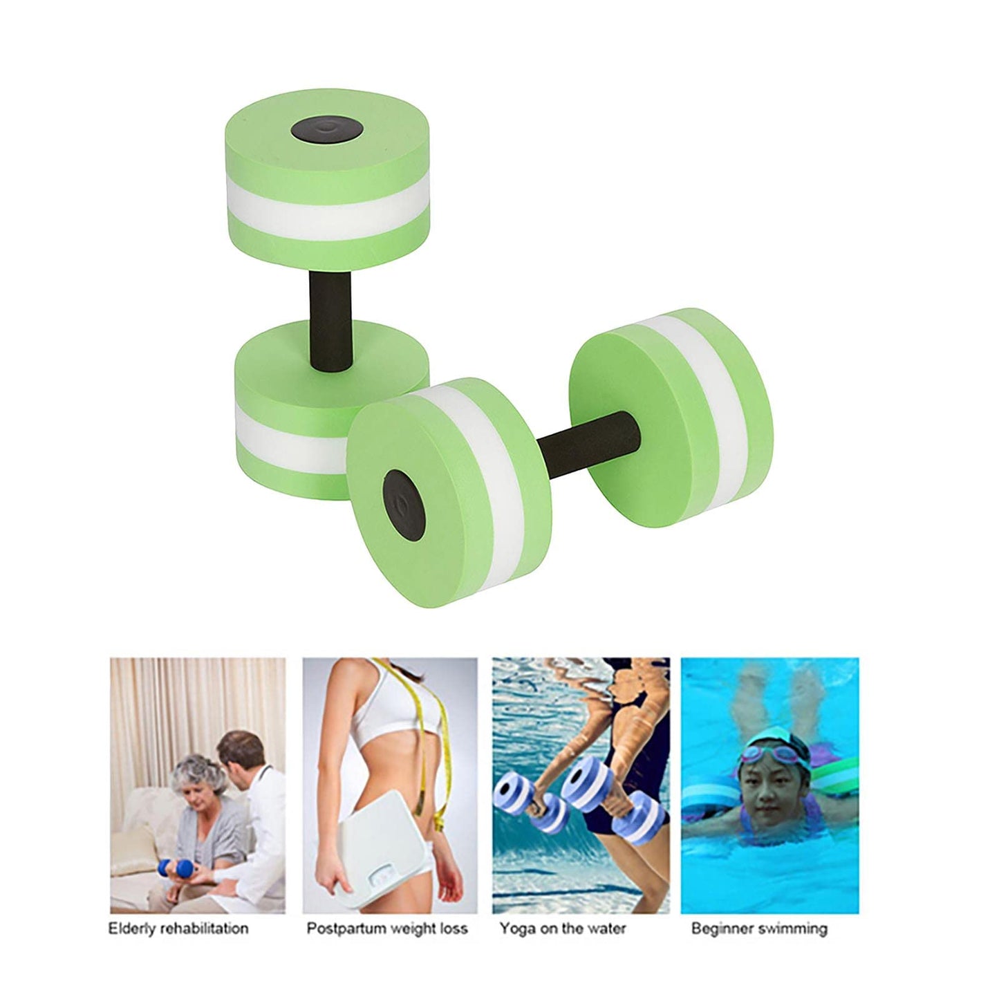 Lagukka Aquatic Dumbbell Set, 2PCS Water Dumbells Pool Resistance Water Fitness Equipment Foam Dumbbell Water Aerobics Fitness