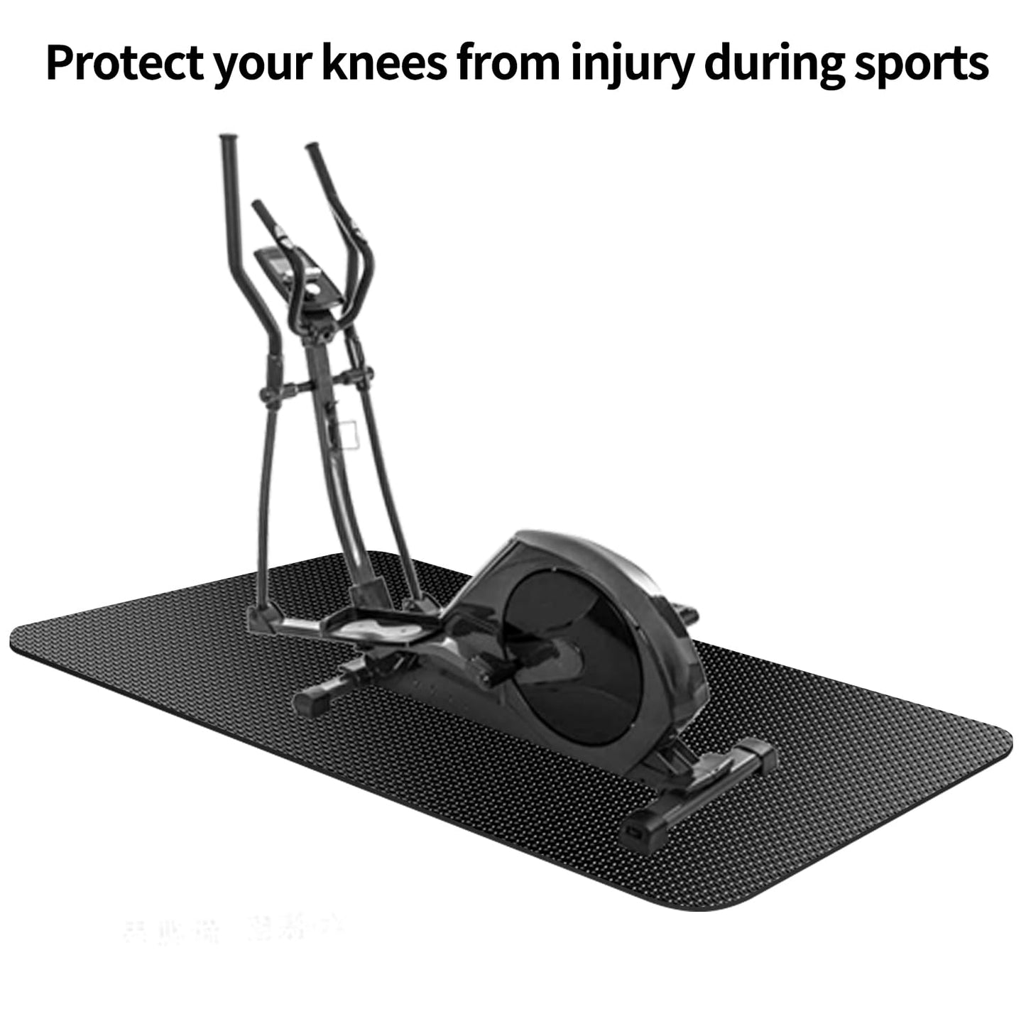 Exercise Equipment Mat,Bike Mat Compatible with Peloton Bike Elliptical Treadmill Mat,Under Exercise Bike Trainer Mat Pad for Stationary Indoor Spin Bike,Hardwood Floor Carpet Black Gym Equipment Mat