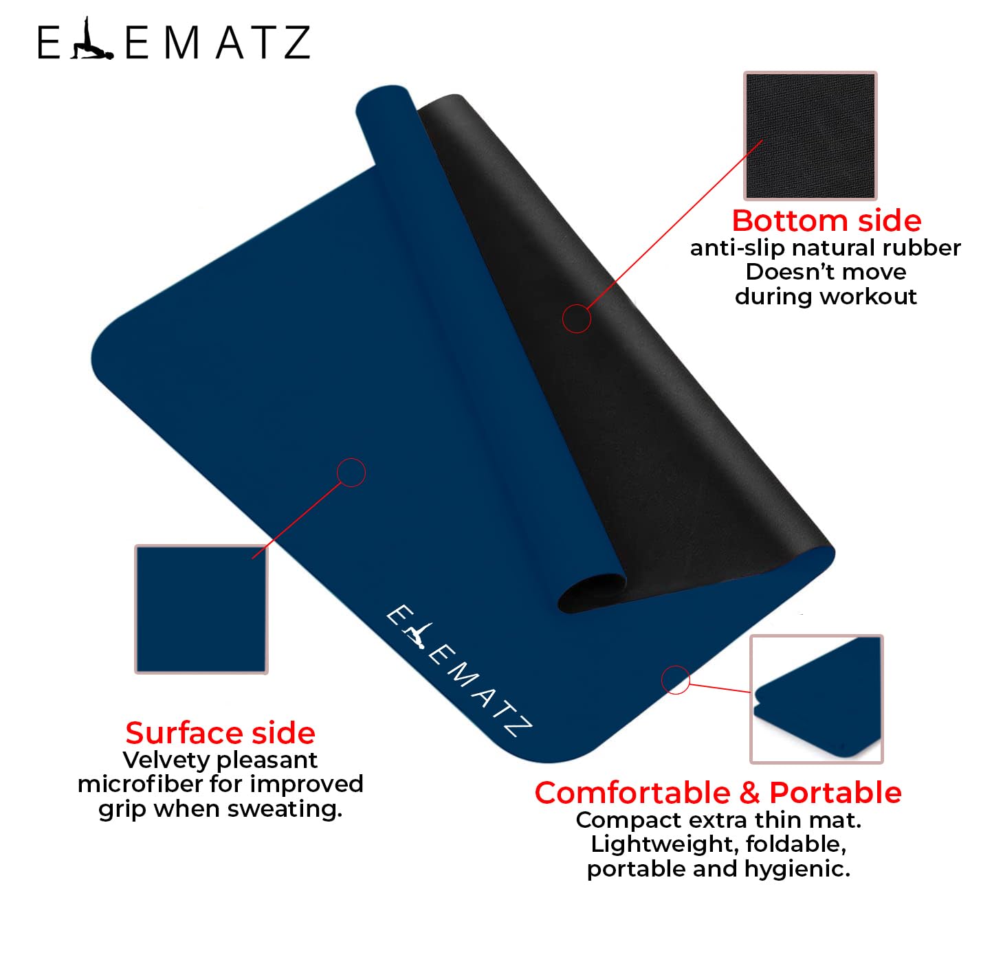 Pilates reformer mat (Blue Navy)