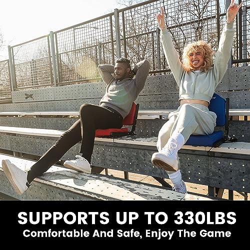 Jauntis Stadium Seating for Bleachers, Bleacher Seats with Ultra Padded Comfy Foam Backs and Cushion, Wide Portable Stadium Chairs with Back Support and Shoulder Strap
