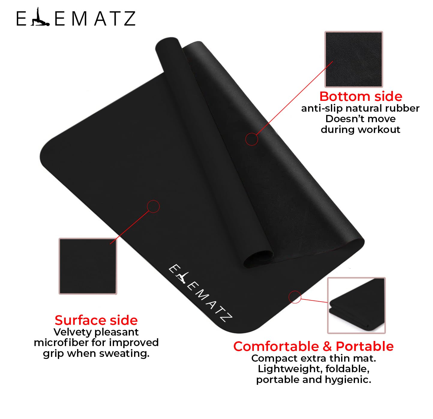 Pilates reformer mat (Black)