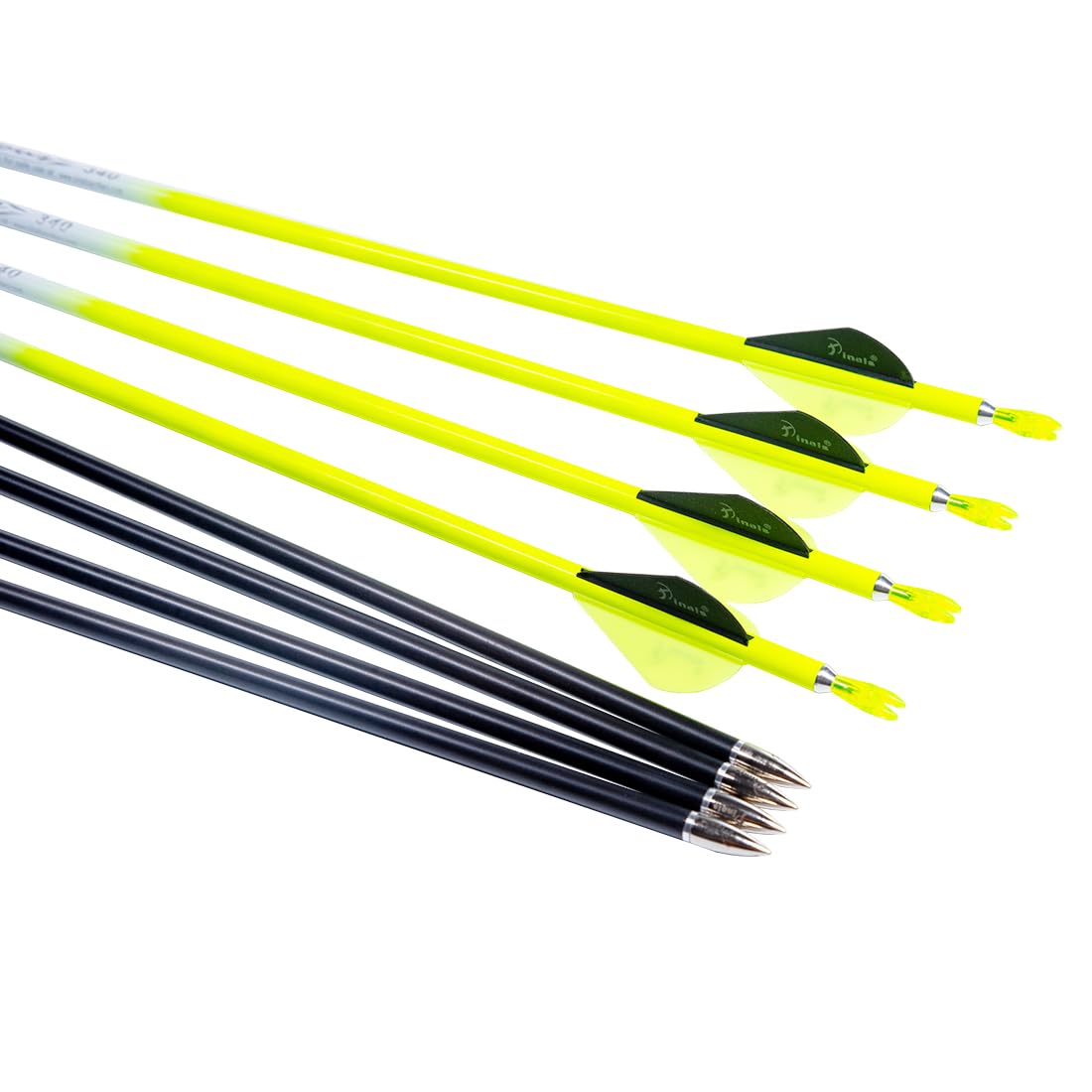 QunYing Archery Carbon Arrow 30 inch 300 340 350 Spine Hunting Arrows for Compound Recurve Bow 12PCS Spine 300