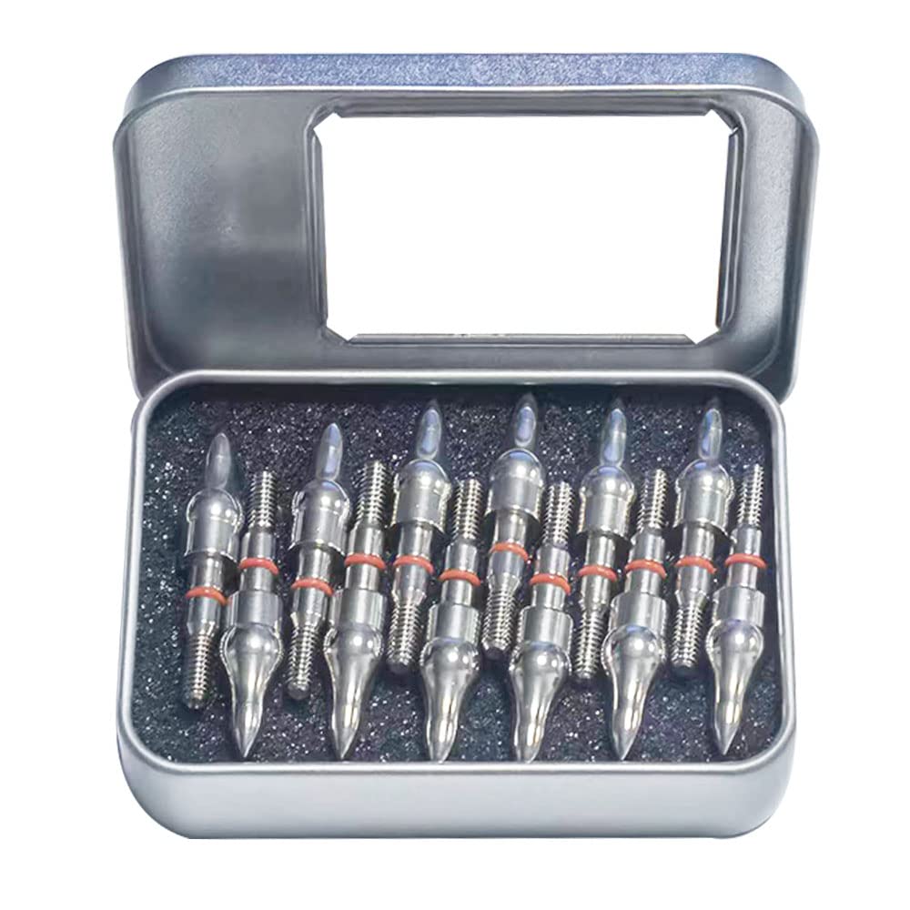 Field Points arrowheads 125 Grains Archery Field Points, 5/16'' Stainless Steel Screw in Archery Field Tips and Broadheads (1 Dozen 12 PCS), 2.9x2.3x0.6