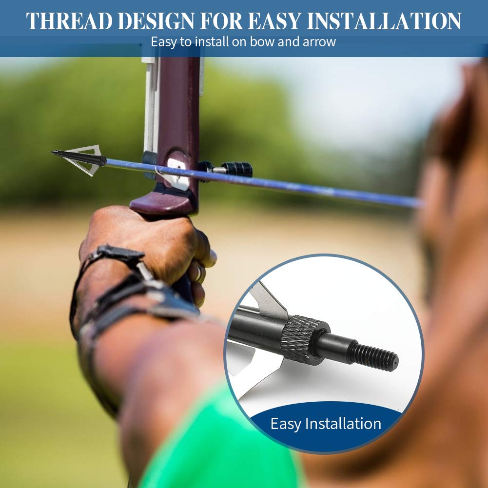 Aiskaer 18 Pack Hunting Broadheads, 125 Grain Arrow Heads Hunting, 3 Blades Archery Broadheads Archery Arrows Hunting Points Metal Tips for Compound Bow and Traditional Bow