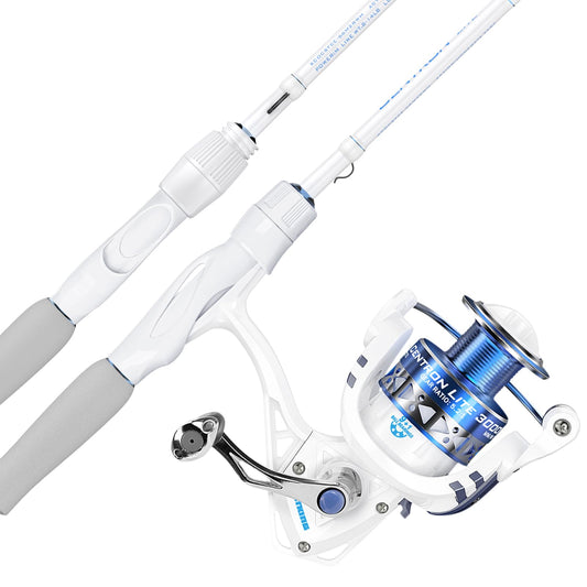 KastKing Centron Lite Spinning Fishing Reel Combo 6'6" M, 2000 Reel White